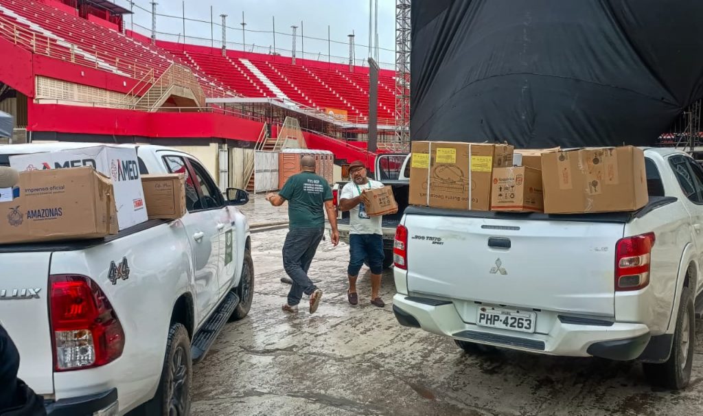 SES AM monta estrutura de atendimento no Bumbodromo Fotos Evandro Seixas SES AM