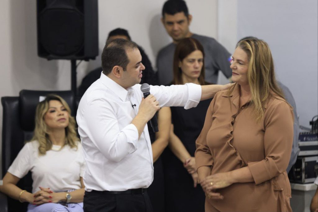 Governador Roberto Cidade e Nayara Maksoud Foto Alex Gomes Secom